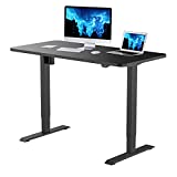 FLEXISPOT EC1 Essential Standing Desk 48 x 30 Inches Height Adjustable Desk Electric Sit Stand Desk Home Office Desks Whole Piece Desk Board (Black Frame + 48 in Blacktop)