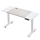 BilBil 55 x 24 Inches Electric Height Adjustable Standing Desk, Smart Home Office Stand Up Desk - Memory Settings - Solid Top - Double-Beam Construction - Anti-Collision Technology
