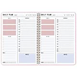 Daily Planner Hourly Schedules Appointment Planner Undated with To-Do List,Meals,Notes 10'X7.3',Flexible Cover ,Twin-Wire Binding