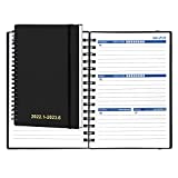 Cheneyboo Planner 202202023: Monthly Daily Weekly Daily Planner 2022-2023, January 2022- June 2023 Day Planner, 18 Month Planner, 5.2'x7.5' Spiral Bound, Black