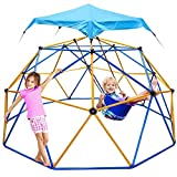 Jugader 10FT Geometric Dome Climber with Swing and Hammock, Climbing Dome for Kids 3 to 10 - Rust & UV Resistant Steel, Supporting 800LBS,Jungle Gym (3 Years Warranty for Metal Structure)