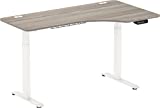 SHW 55-Inch Large Electric Height Adjustable L-Shaped Standing Desk, Oak