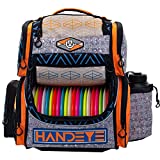 Handeye Supply Company Mission Rig Disc Golf Bag | 20+ Disc Capacity | 5 Storage Pockets | Unique Colors | Frisbee Disc Golf Backpack Bag (Flashback)