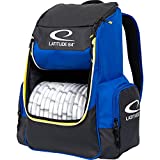Latitude 64 Blue Core Disc Golf Backpack | 20 Disc Capacity | Two Section Top Compartment | Two Side Pockets | Padded Straps and Back Panel | Frisbee Golf Backpack Bag