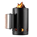 PXRJE Charcoal Chimney Starter,Charcoal Lighter Chimney Quick Rapid Fire Briquette Starters Can Canister for Grilling Camping Accessories(Black)