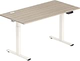 SHW 55-Inch Large Electric Height Adjustable Standing Desk, 55 x 28 Inches, Oak