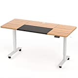 MONOMI Electric Standing Desk, 55 x 28 inches Height Adjustable Desk, Ergonomic Home Office Sit Stand Up Desk with Memory Preset Controller (Natural Top/White Frame)