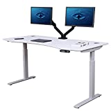 ApexDesk Elite Series 60' W Electric Height Adjustable Standing Desk (Memory Controller, 60' White Top, Off-White Frame)