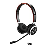 Jabra Evolve 65 UC Wireless Headset, Stereo – Includes Link 370 USB Adapter – Bluetooth Headset with Industry-Leading Wireless Performance, Passive Noise Cancellation, All Day Battery, Stereo Speaker, Model: 6599-829-409