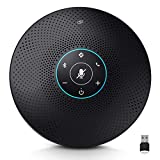 Bluetooth Speakerphone - eMeet M2 Max Professional Conference Speaker and 4 Directional Mics for up to 15 People Business Conference Calls High Volume Noise Reduction Daisy Chain Dongle Home Office
