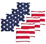 SPORT BEATS Cornhole Bags All Weather Set of 8 for Cornhole Toss Games-Regulation Weight & Size-Includes Tote Bags (Stars & Stripes)