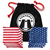 GoSports CH-BAGS-8-AMERICA Official Regulation Cornhole Bean Bags Set (8 All Weather Bags) - Red/Blue & American