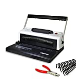 PrintFinish Coilbind S25A Upgraded Spiral Coil Binding Machine - with Electric Coil Inserter - Professionally Bind Presentations Documents - Free Crimper Free Box of 100 Plastic coils - 4 to 1 Pitch