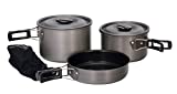Texsport Black Ice The Scouter 5 pc Hard Anodized Camping Cookware Outdoor Cook Set with Storage Bag , Small
