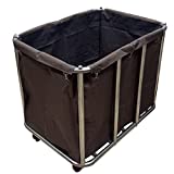 XIJIXILI Laundry Cart with 4 Inch Wheels Commercial Heavy Duty Basket Trucks 12 Bushel (400L) Large Industrial Rolling Laundry Cart Hamper with Removable Liner Bag 260 LBS Weight Capacity