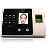 Time Clocks for Employees Small Business with Face Recognition,Finger Scan,Password in One,Biometric Fingerprint Time Attendance Machine Automatic in and Out,Offline Intelligent Terminal Clock Machine