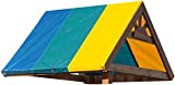 Squirrel Products Tarp Canopy Shade Replacement for Playground Swing Set - 52 x 89 Inch - Yellow, Green, Blue