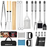 Grill Accessories, 122PCS Grill Set BBQ Tools Gifts for Men & Women, Grilling Tools Set for Outdoor Grill, Stainless Steel BBQ Kit, Grill Mats for Camping/Backyard Barbecue, Grill Utensils Set for Dad