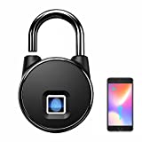 Fingerprint Padlock, Smart Keyless Padlock with Biometric, Bluetooth APP Unlock Locker Lock, Thumbprint Padlock, Suitable for Locker, Gym, Backpack, School, Fence and Storage