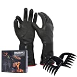 BBQ Gloves 14 Inch 1472℉ Extreme Heat Resistant Grilling Gloves for BBQ , Grill Gloves Heat Proof for Cooking, Oven Gloves Cooking Gloves for Smoker Grill, Waterproof, Fireproof, Oil Resistant…