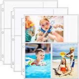 MaxGear Photo Sleeves for 3 Ring Binder 30 Pack - (4x6, for 180 Photos)，Archival Photo Pages Photo Album Refill Pages Photo Sheet Protector Page Protectors 8.5 x 11, Each Page Holds Six 4x6 Pictures