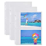 Dunwell Photo Album Refills 5x7 - (25 Pack), for 100 Pictures, Photo Sleeve Inserts Fit Standard 3-Ring Binder, 2-Pocket Photo Page Holds 4 5 x 7 Photographs, Postcards, Recipe Cards, Archival Quality