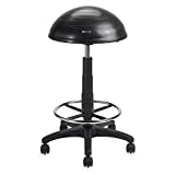 Gaiam Balance Ball Chair Stool, Half-Dome Stability Ball Adjustable Tall Office Sit Stand Swivel Desk Chair Drafting Stool with Round Foot Rest for Standing Desks Home or Office - Black 33