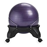 Gaiam Classic Backless Balance Ball Chair – Exercise Stability Yoga Ball Premium Ergonomic Chair for Home and Office Desk with Air Pump, Exercise Guide and Satisfaction Guarantee, Purple
