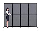Artigwall 6.6ft(79') Height Aluminum Alloy Frame 360° Acoustic Room Divider, Polyester Panel, Portable Room Divider, Extension Panel, Room Partitions/Separator/Dividers (4-panel-108 inch, Dark Grey)