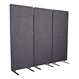 Stand Up Desk Store ReFocus Freestanding Noise Reducing Acoustic Room Wall Divider Office Partition (Ash Grey, 72' x 66', Zippered 3-Pack)