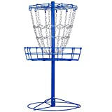 Yaheetech Portable Disc Golf Basket Target Disc Sports 12-Chain Practice Disc Golf Target Steel Hole Disc Golf Goals Catcher Indoor & Outdoor, Blue