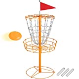 Yaheetech Disc Golf Basket Target 12 Chain Portable Metal Golf Goals Baskets Frisbee Golf Basket Indoor & Outdoor Disc Sports