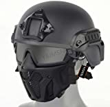 Tactical Airsoft PJ Helmet and Full Face Protection Air Gun Mask,with Detachable Anti-Fog Goggles for Air Gun Paintball CS Game
