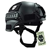 ATAIRSOFT Tactical Airsoft Paintball MICH 2000 Helmet with Side Rail & NVG Mount Black