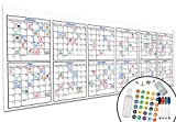 Large Dry Erase Wall Calendar - 36' x 96' - Undated Blank 2022 Reusable Yearly Calendar - Giant Whiteboard Year Poster - Laminated Office Jumbo 12 Month Calendar