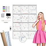 Large Dry Erase Wall Calendar - 52x36 Inches - Blank Undated Yearly Calendar - Whiteboard Premium Laminated Planner - Reusable Laminated Office Jumbo 12-Month Calendar (Vertical)