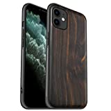 Carveit Wood Case for iPhone 11 Case [Hard Real Wood & Black Soft TPU] Shockproof Hybrid Protective Cover Unique & Classy Wooden Phone Case Compatible with Apple iPhone 11 (Blackwood)