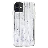 LARTEEN Compatible with iPhone 11 Case, Cool Vintage Black and White Painted Wooden Plank Soft Flexible Jellybean Gel Case for Man