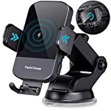 Wireless Car Charger, CHGeek 15W Qi Fast Charging Auto Clamping Car Charger Phone Mount Windshield Dashboard Air Vent Phone Holder for iPhone 11 Pro Max Xs, Samsung Galaxy S20, S10+ S9+ Note 9, etc