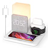 Wireless Charging Station, 3 in 1 Charging Station, Alarm Clock with Wireless Charger, iPhone 12/13 Pro/13 Mini/13 Pro Max/12 pro, Samsung, AirPods(QC3.0 Adapter Included)