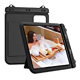 MoKo Waterproof Tablet Case Compatible with Fire HD 10, iPad 9, iPad Air 5 10.9/4/3/2, iPad Pro 11, iPad 10.2, Galaxy Tab S6/S7, Tab A 10.1, Stand Holder Dry Bag for Bathroom Kitchen Stand Pouch