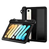 MoKo Waterproof Tablet Case Compatible with Fire HD 8/Fire 7, iPad Mini 6/5/4/3, Galaxy Tab Pro 8.4, Tab S2/Tab E/Tab A 8.0 8.4 Up to 8.5',Stand Holder Dry Bag for Bathroom Kitchen Stand Pouch, Black