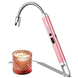 MEIRUBY Lighter Electric Lighter Candle Lighter Rechargeable USB Lighter Arc Lighters for Candle Camping BBQ (Rose Gold)