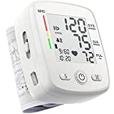 Blood Pressure Monitor Digital Wrist BP Machine with Irregular Heartbeat Indicator Automatic BP Cuff with 2 Users 180 Memory Voice Large LCD Display Adjustable Cuff USB Charging