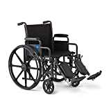 Medline Comfort Driven Wheelchair with Removable Desk Arms and Elevating Leg Rests, 18” Seat