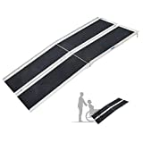 5FT Folding Wheelchair Ramp FACHNUO Slip-Resistant Widened 60''Lx31.3''W Aluminum Portable Mobility Scooter Ramps for Doorways, Steps, Stairs, Threshold Holds up to 600lbs