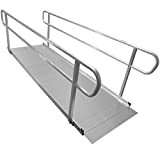 Titan Ramps Aluminum Wheelchair Entry Ramp and Handrails 10 ft. Solid Surface Scooter Access