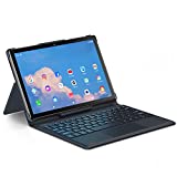G-TiDE 10 inch Tablet with Keyboard, Android 11 Tablet, 32GB Storage (Up to 128GB), 6000mAh Battery, Dual Camera 8MP, Quad-Core, Keyboard Case, Glass Screen Protector, GMS, WiFi, Bluetooth