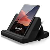 Lamicall Tablet Pillow Holder, Pillow Soft Pad - Tablet Stand Dock for Lap, Bed and Desk with Pocket & 4 Viewing Angles, for 2021 iPad Pro 11, 10.5,12.9 Air Mini, Kindle, 4-13' Phone and Tablet, Black