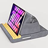 Tablet Stand Pillow Pad Holder, LISEN iPad Stand for Desk/Bed Reading, 15°- 90° Adjustable Tablet Holder, Thick Case Friendly Compatible with All Tablet, Book, Kindle, Tab, E-Reader(4-15in)